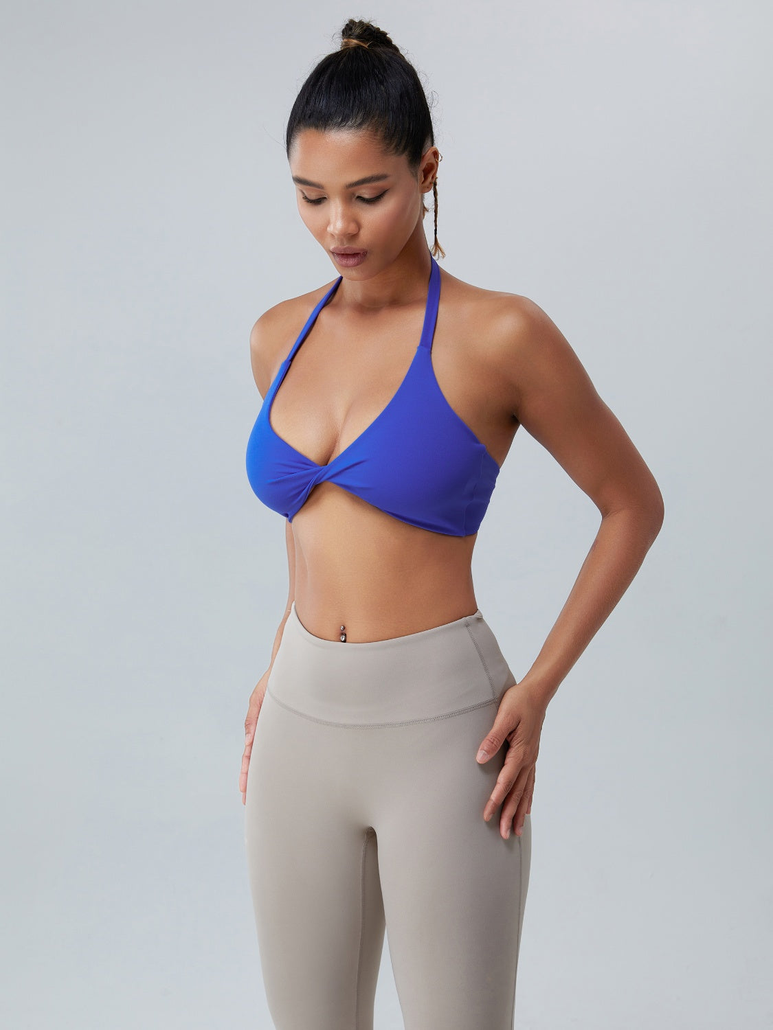 Twisted Halter Neck Active Bra