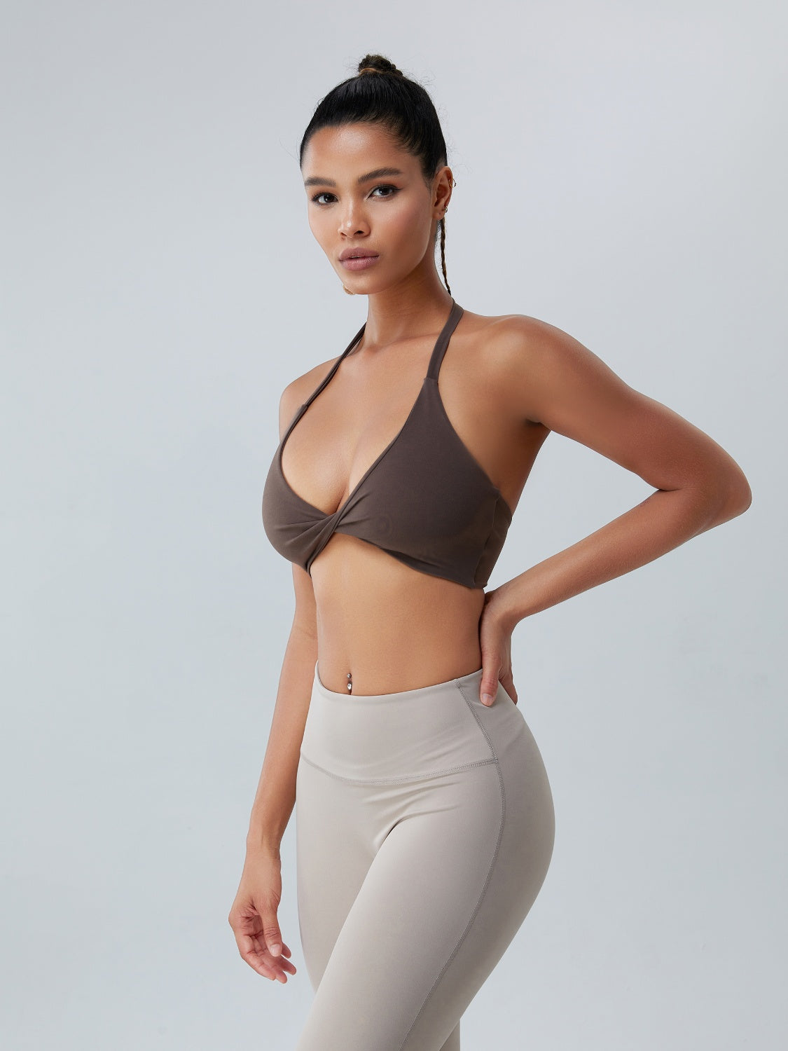 Twisted Halter Neck Active Bra