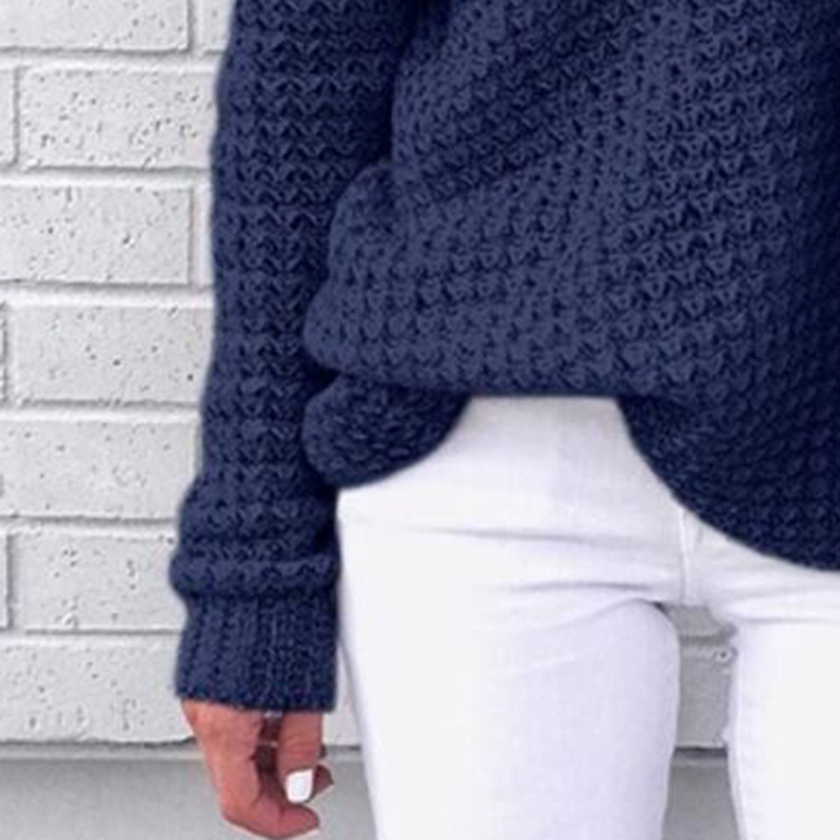 Openwork Off-Shoulder Sweater