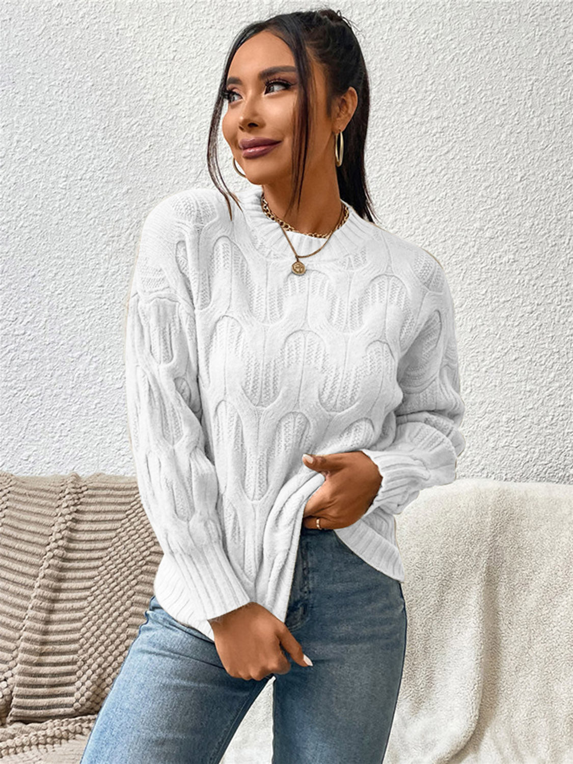 Round Neck Long Sleeve Sweater